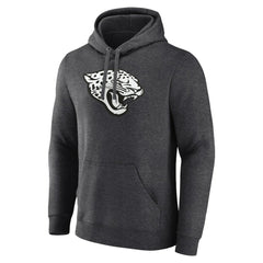 Jacksonville Jaguars Personalized Name & Number Monochrome Pullover Hoodie Charcoal
