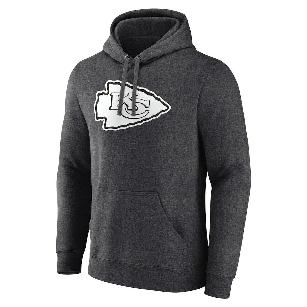 Kansas City Chiefs Personalized Name & Number Monochrome Pullover Hoodie Charcoal