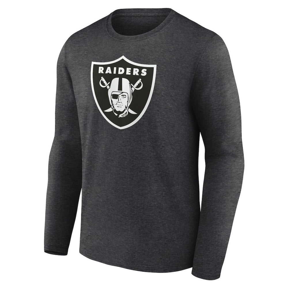 Las Vegas Raiders Personalized Name & Number Monochrome Long Sleeve T-Shirt Charcoal