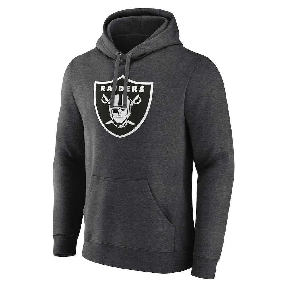 Las Vegas Raiders Personalized Name & Number Monochrome Pullover Hoodie Charcoal