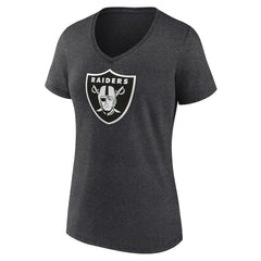 Las Vegas Raiders Women's Personalized Name & Number Monochrome V-Neck Long Sleeve T-Shirt Charcoal