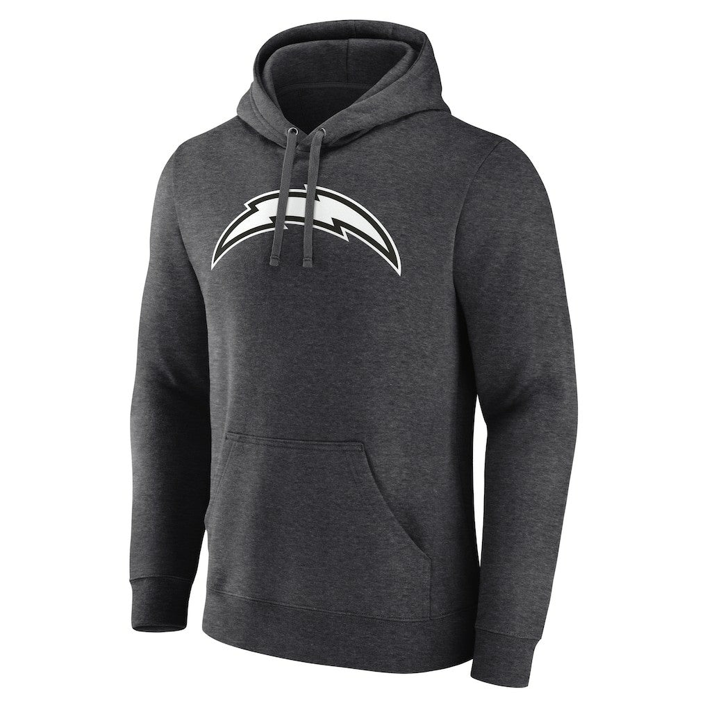 Los Angeles Chargers Personalized Name & Number Monochrome Pullover Hoodie Charcoal