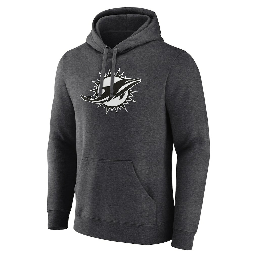 Miami Dolphins Personalized Name & Number Monochrome Pullover Hoodie Charcoal