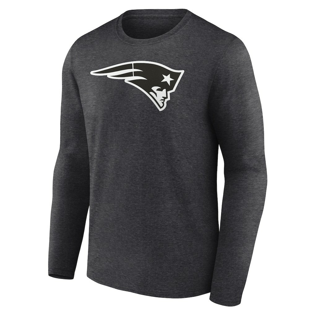 New England Patriots Personalized Name & Number Monochrome Long Sleeve T-Shirt Charcoal