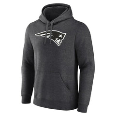 New England Patriots Personalized Name & Number Monochrome Pullover Hoodie Charcoal