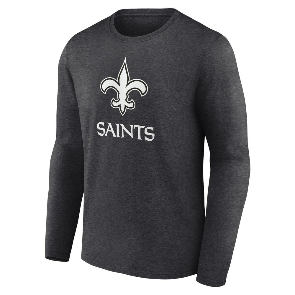 New Orleans Saints Personalized Name & Number Monochrome Long Sleeve T-Shirt Charcoal