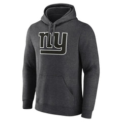 New York Giants Personalized Name & Number Monochrome Pullover Hoodie Charcoal