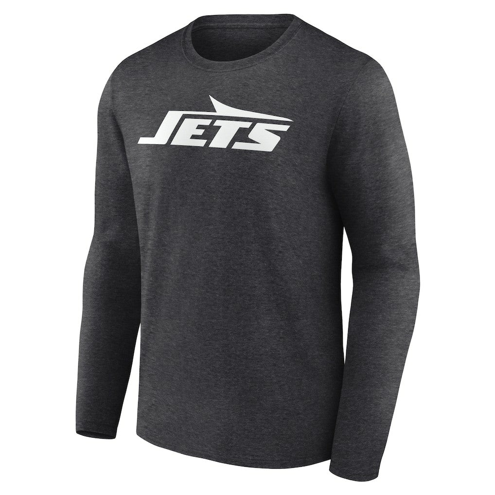 New York Jets Personalized Name & Number Monochrome Long Sleeve T-Shirt Charcoal