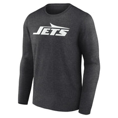 New York Jets Personalized Name & Number Monochrome Long Sleeve T-Shirt Charcoal