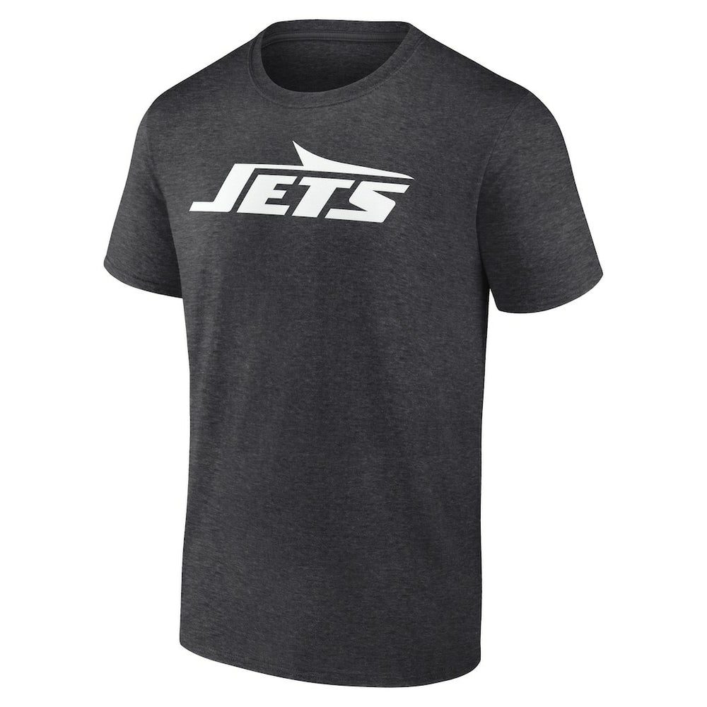 New York Jets Personalized Name & Number Monochrome T-Shirt Charcoal