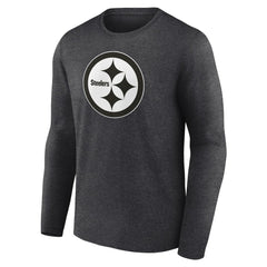 Pittsburgh Steelers Personalized Name & Number Monochrome Long Sleeve T-Shirt Charcoal