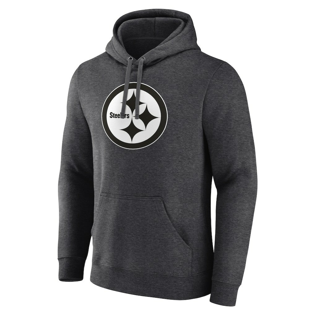 Pittsburgh Steelers Personalized Name & Number Monochrome Pullover Hoodie Charcoal