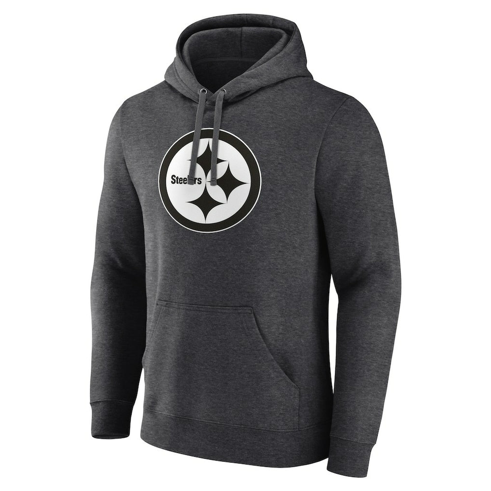 Pittsburgh Steelers Personalized Name & Number Monochrome Pullover Hoodie Charcoal