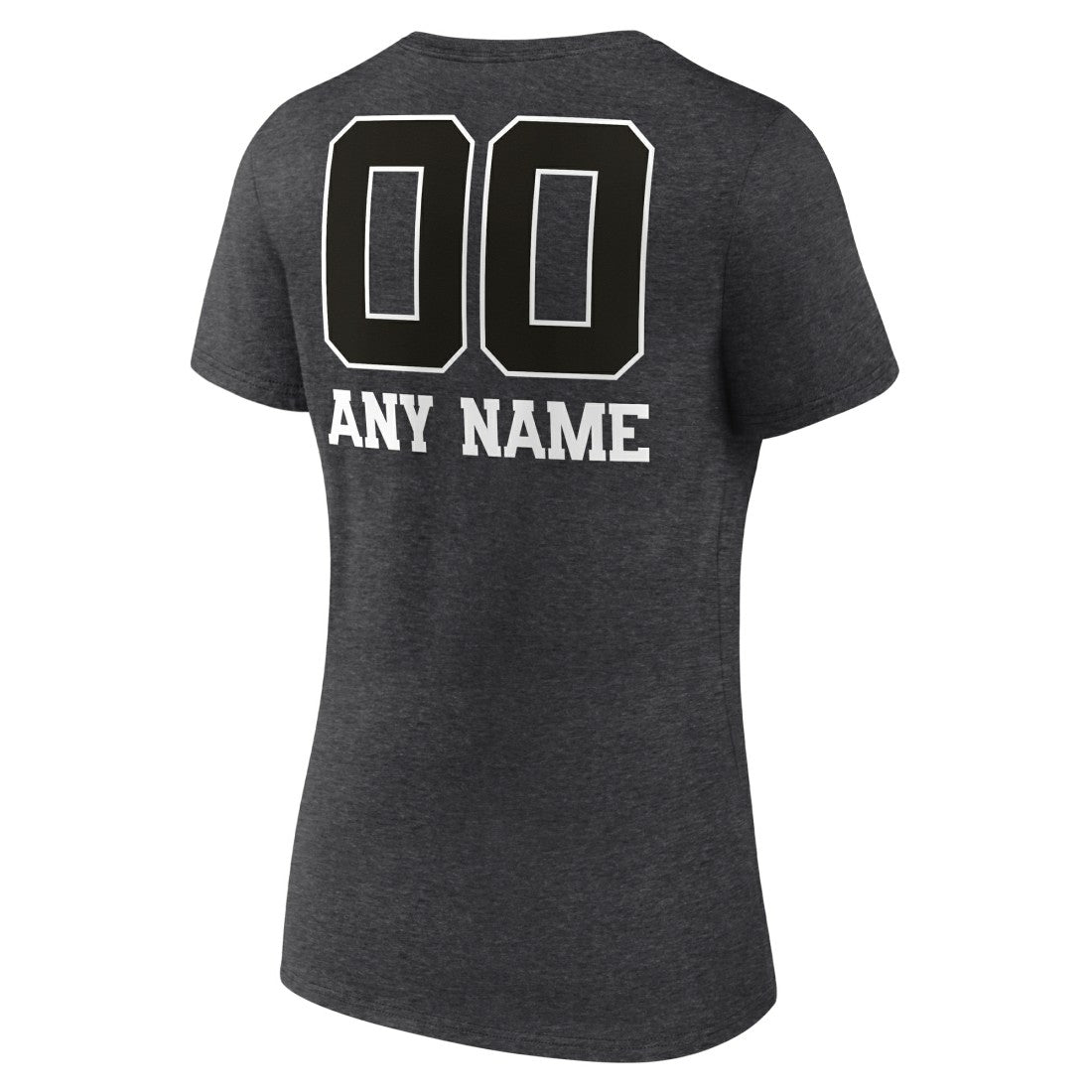 Tampa Bay Buccaneers Women's Personalized Name & Number Monochrome V-Neck Long Sleeve T-Shirt Charcoal