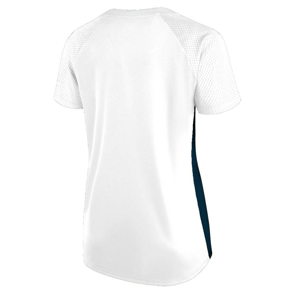 Fanatics Dallas Cowboys Women's Plus Size Glitter Lace-Up V- Neck T-Shirt White