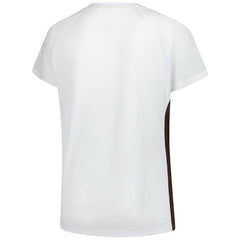 Fanatics Cleveland Browns Women's Plus Size Glitter Lace-Up V- Neck T-Shirt White