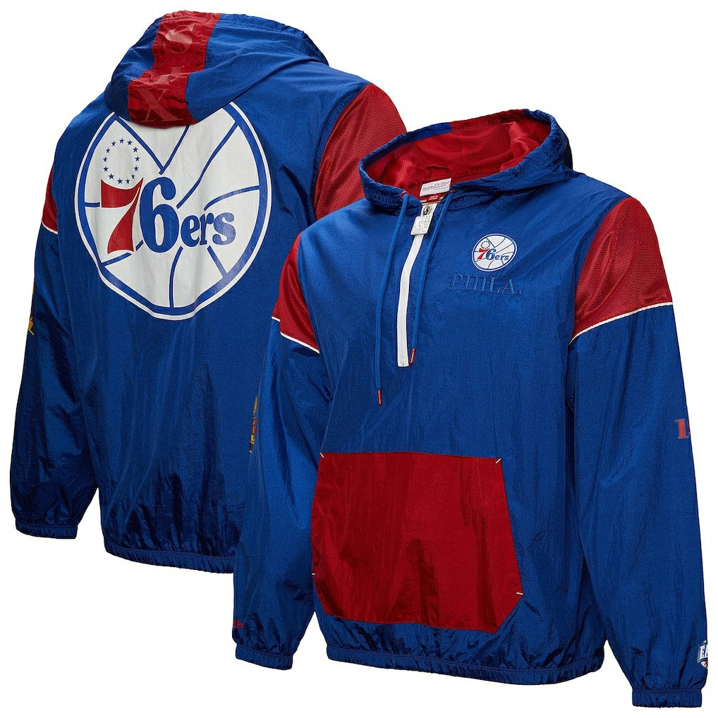 Philadelphia 76ers Unisex Hardwood Classics Team OG 3.0 Anorak Half-Zip Windbreaker Jacket Royal | Mitchell & Ness