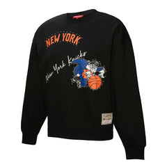 New York Knicks Women's Hardwood Classics Home Team Pullover Sweatshirt Black | Mitchell & Ness for sale