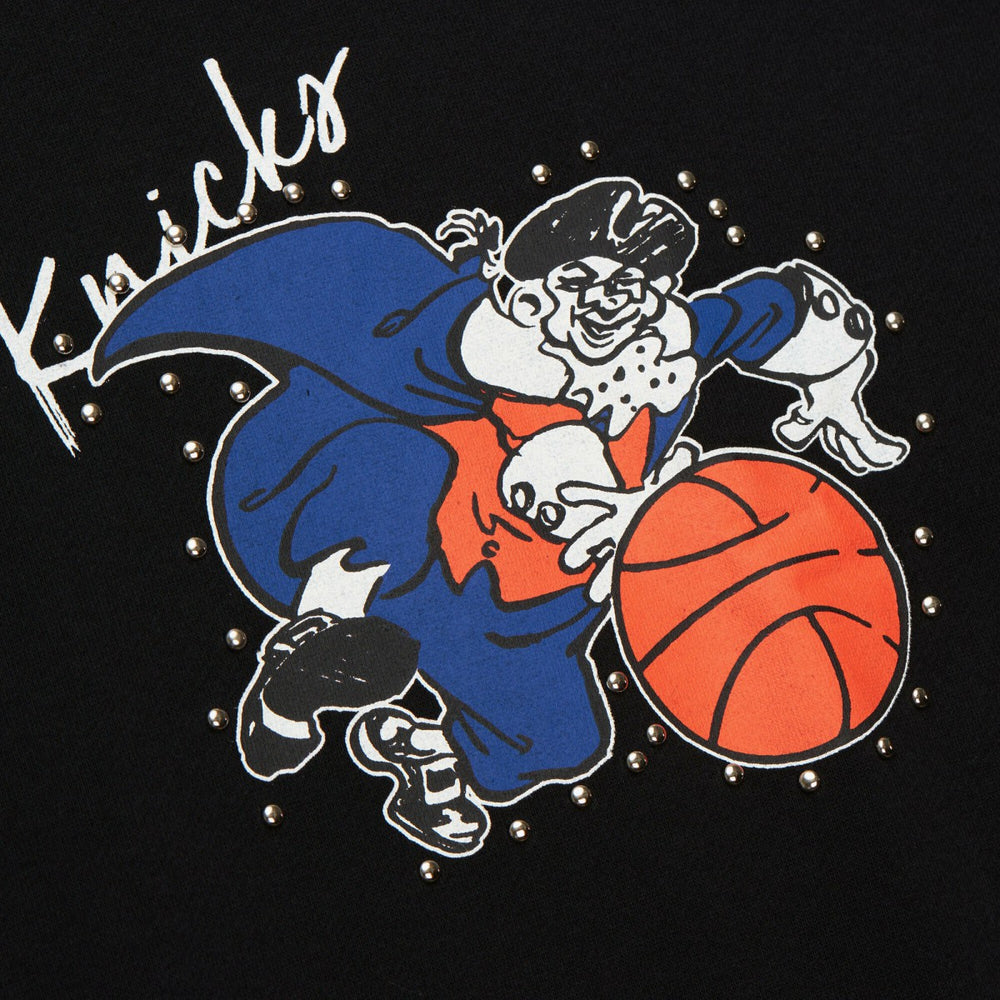 New York Knicks Women's Hardwood Classics Home Team Pullover Sweatshirt Black | Mitchell & Ness for sale