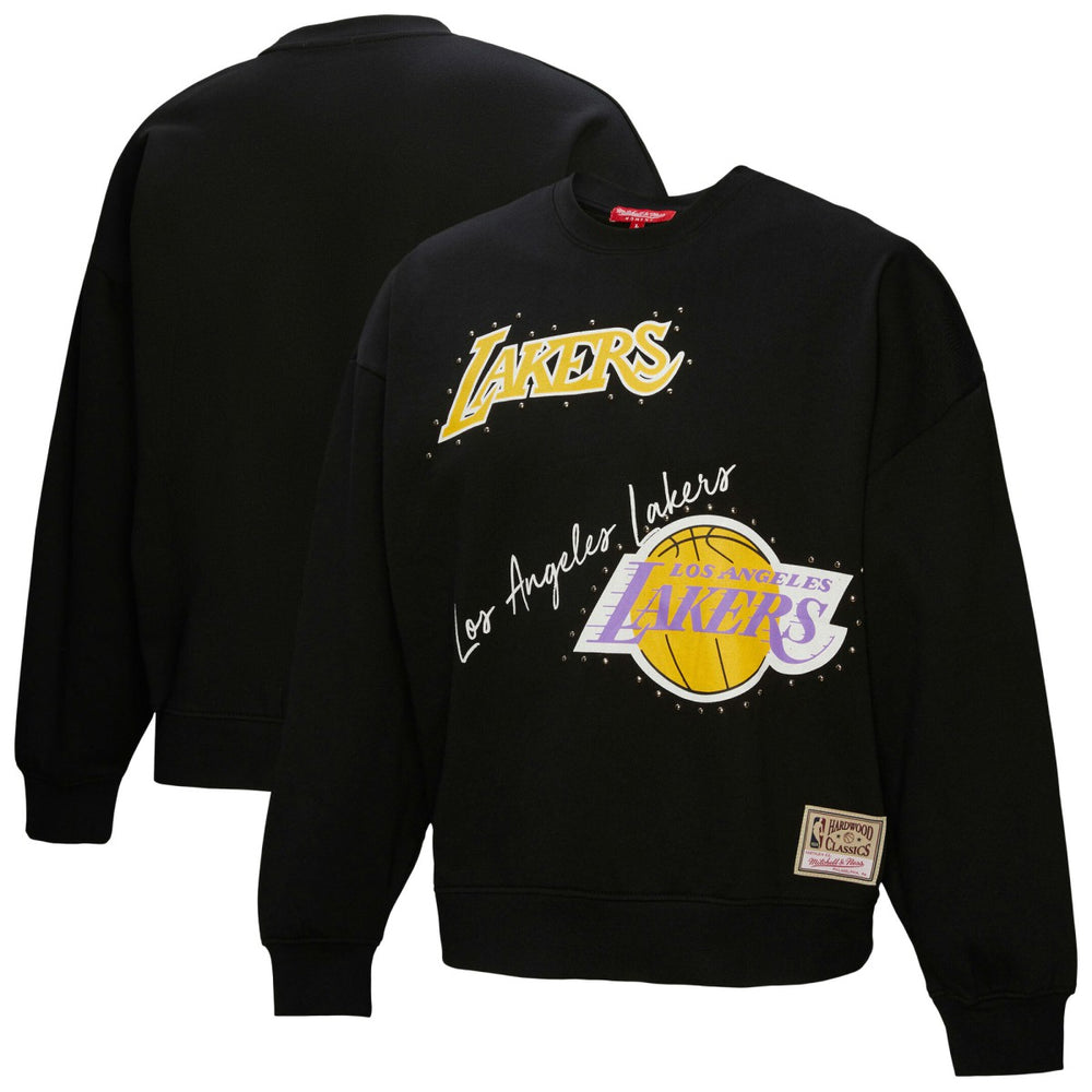Los Angeles Lakers Women's Hardwood Classics Home Team Pullover Sweatshirt Black | Mitchell & Ness online