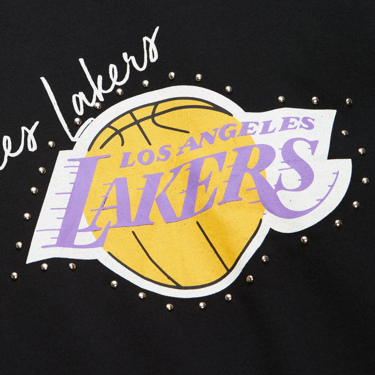 Los Angeles Lakers Women's Hardwood Classics Home Team Pullover Sweatshirt Black | Mitchell & Ness online