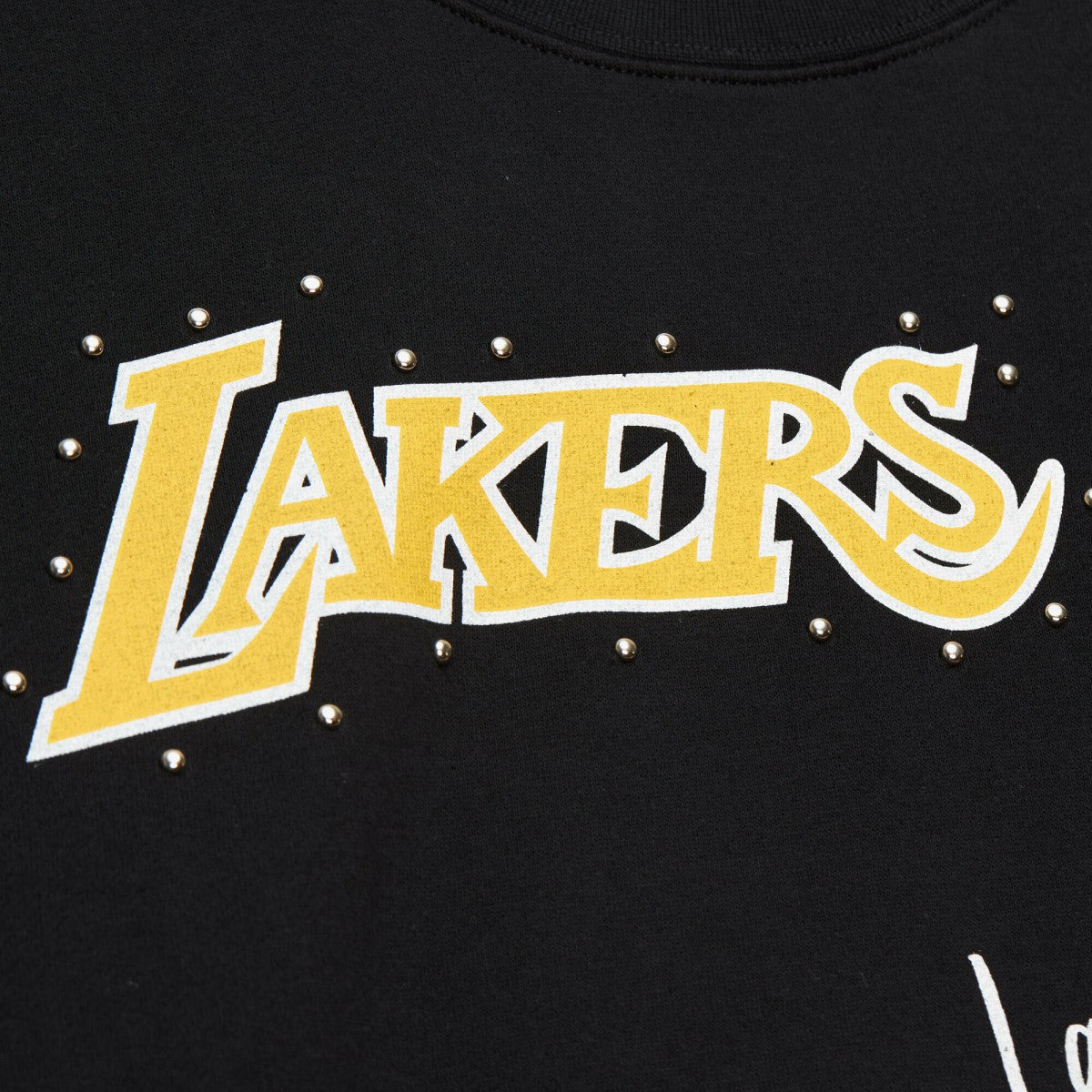 Los Angeles Lakers Women's Hardwood Classics Home Team Pullover Sweatshirt Black | Mitchell & Ness online