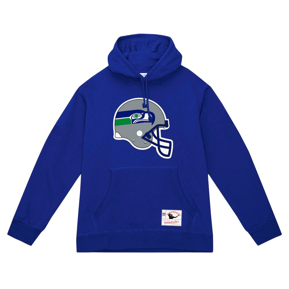 Mitchell & Ness Seattle Seahawks Helmet Logo Vintage Pullover Hoodie College Navy