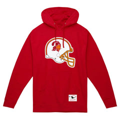 Mitchell & Ness Tampa Bay Buccaneers Helmet Logo Vintage Pullover Hoodie Red