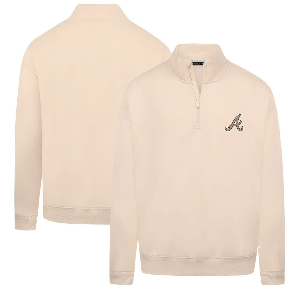 Atlanta Braves Levelwear Murray Quarter-Zip Sweatshirt - Khaki - MLB Lifestyle