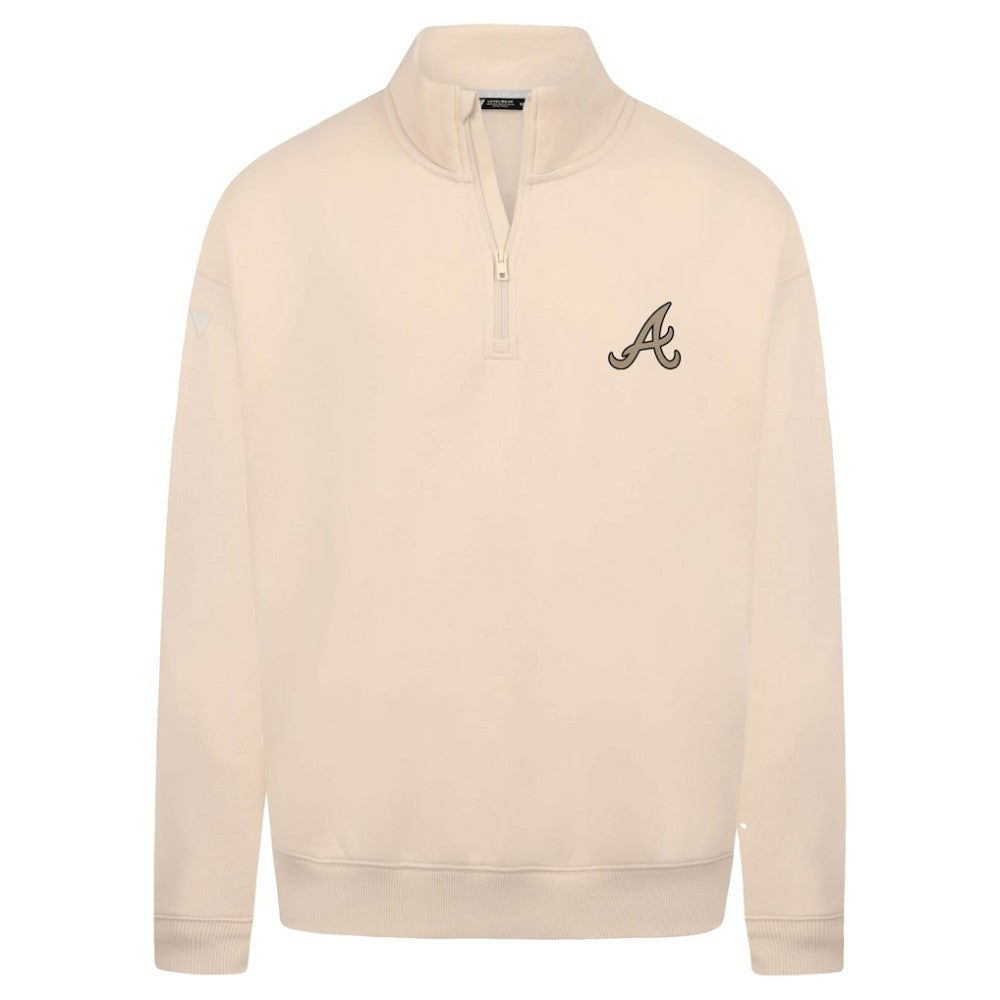 Atlanta Braves Levelwear Murray Quarter-Zip Sweatshirt - Khaki - MLB Lifestyle