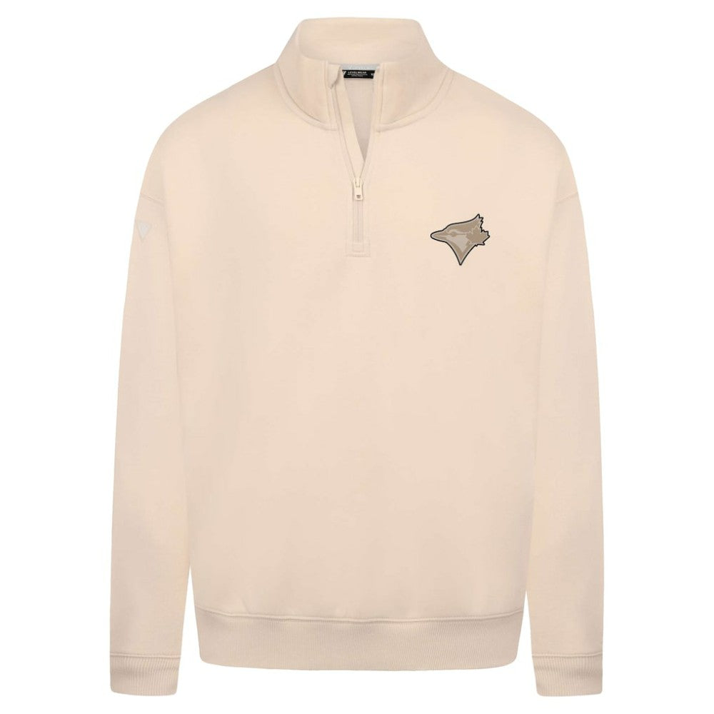 Toronto Blue Jays Levelwear Murray Quarter-Zip Sweatshirt - Khaki - MLB Lifestyle