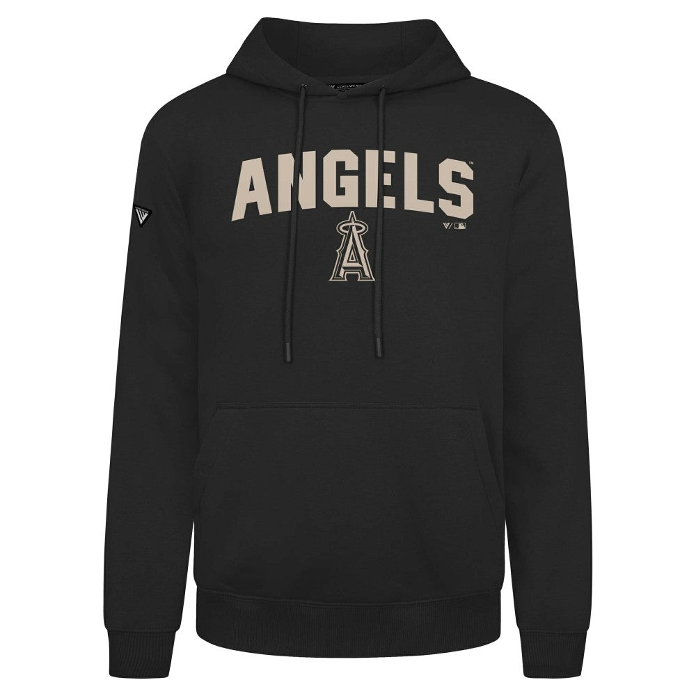 Los Angeles Angels Levelwear Podium Team Arch Pullover Hoodie - Black - MLB Lifestyle