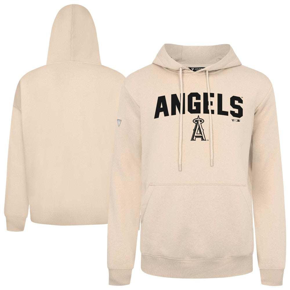 Los Angeles Angels Levelwear Podium Team Arch Pullover Hoodie - Khaki - MLB on Sale
