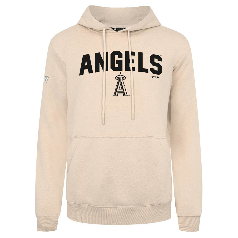 Los Angeles Angels Levelwear Podium Team Arch Pullover Hoodie - Khaki - MLB on Sale