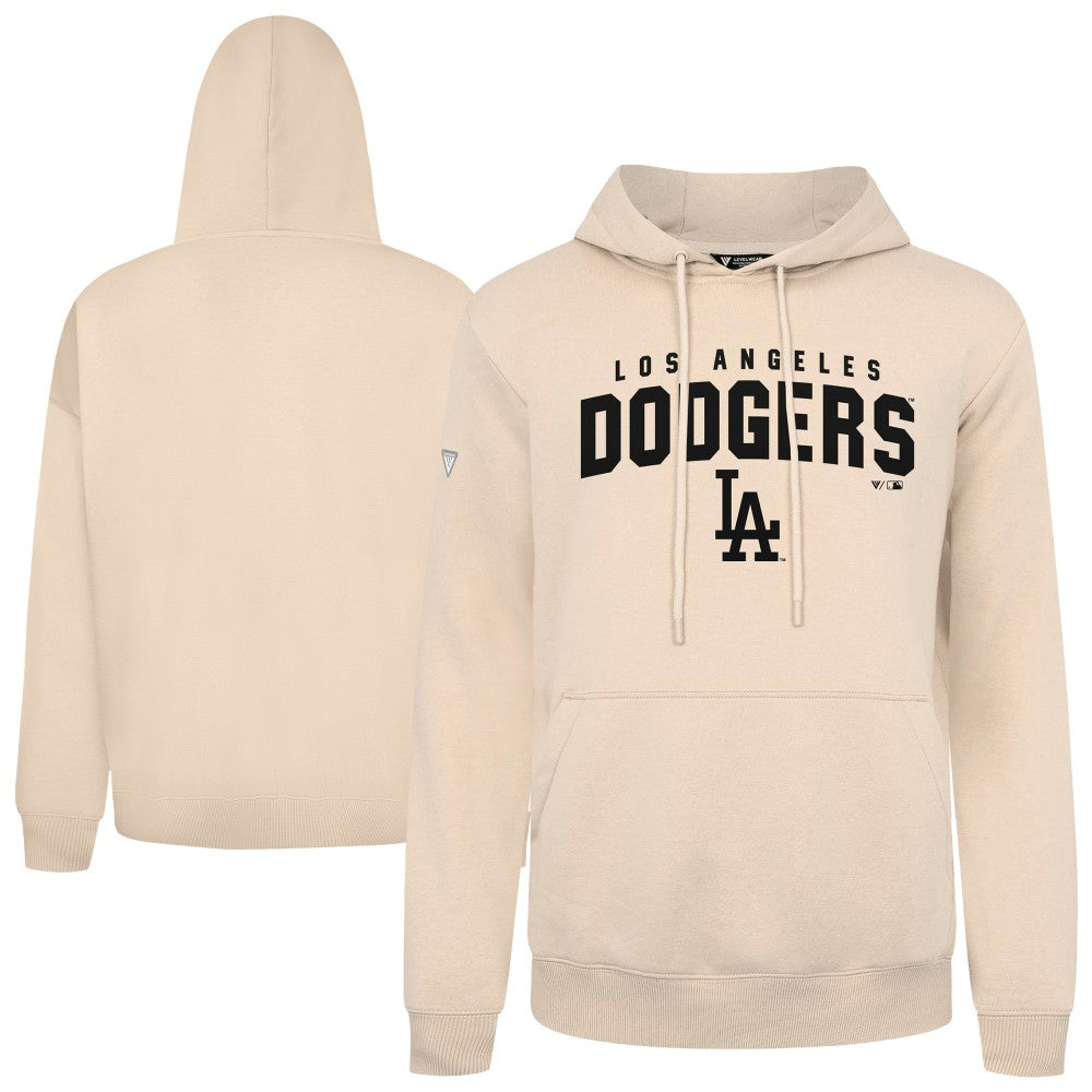 Los Angeles Dodgers Levelwear Podium Team Arch Pullover Hoodie - Khaki - MLB Discount