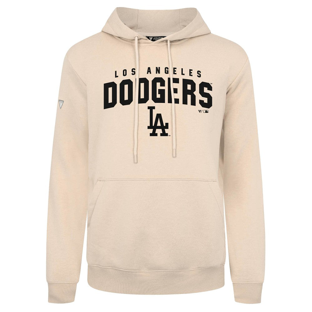 Los Angeles Dodgers Levelwear Podium Team Arch Pullover Hoodie - Khaki - MLB Discount