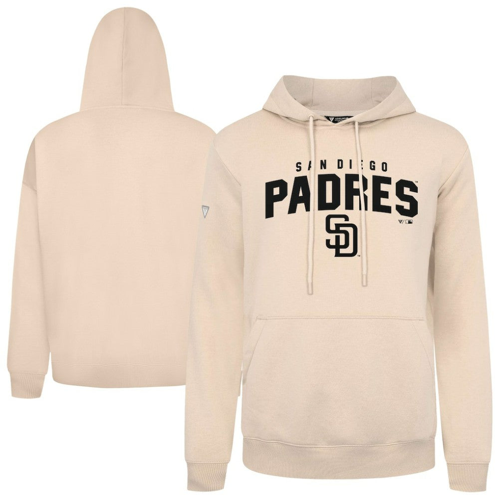 San Diego Padres Levelwear Podium Team Arch Pullover Hoodie - Khaki - MLB Sale