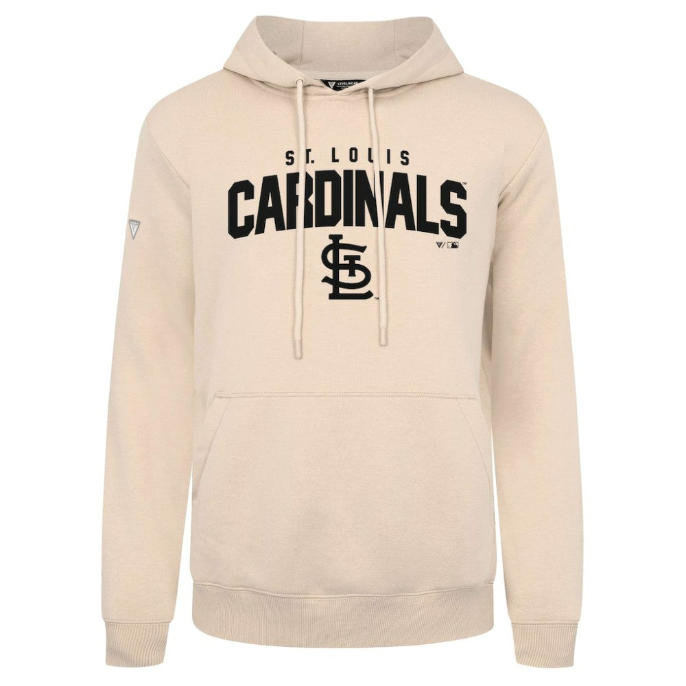 St. Louis Cardinals Levelwear Podium Team Arch Pullover Hoodie - Khaki - MLB Lifestyle