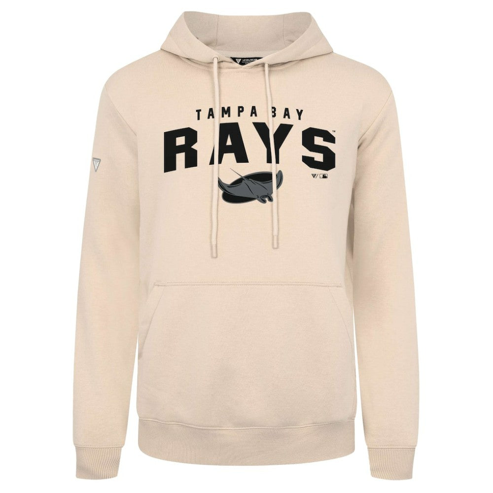 Tampa Bay Rays Levelwear Podium Team Arch Pullover Hoodie - Khaki - MLB Lifestyle