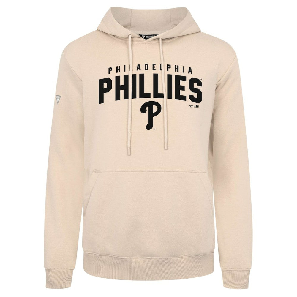 Philadelphia Phillies Levelwear Podium Team Arch Pullover Hoodie - Khaki - MLB Discount