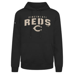 Cincinnati Reds Levelwear Podium Team Arch Pullover Hoodie - Black - MLB on Sale