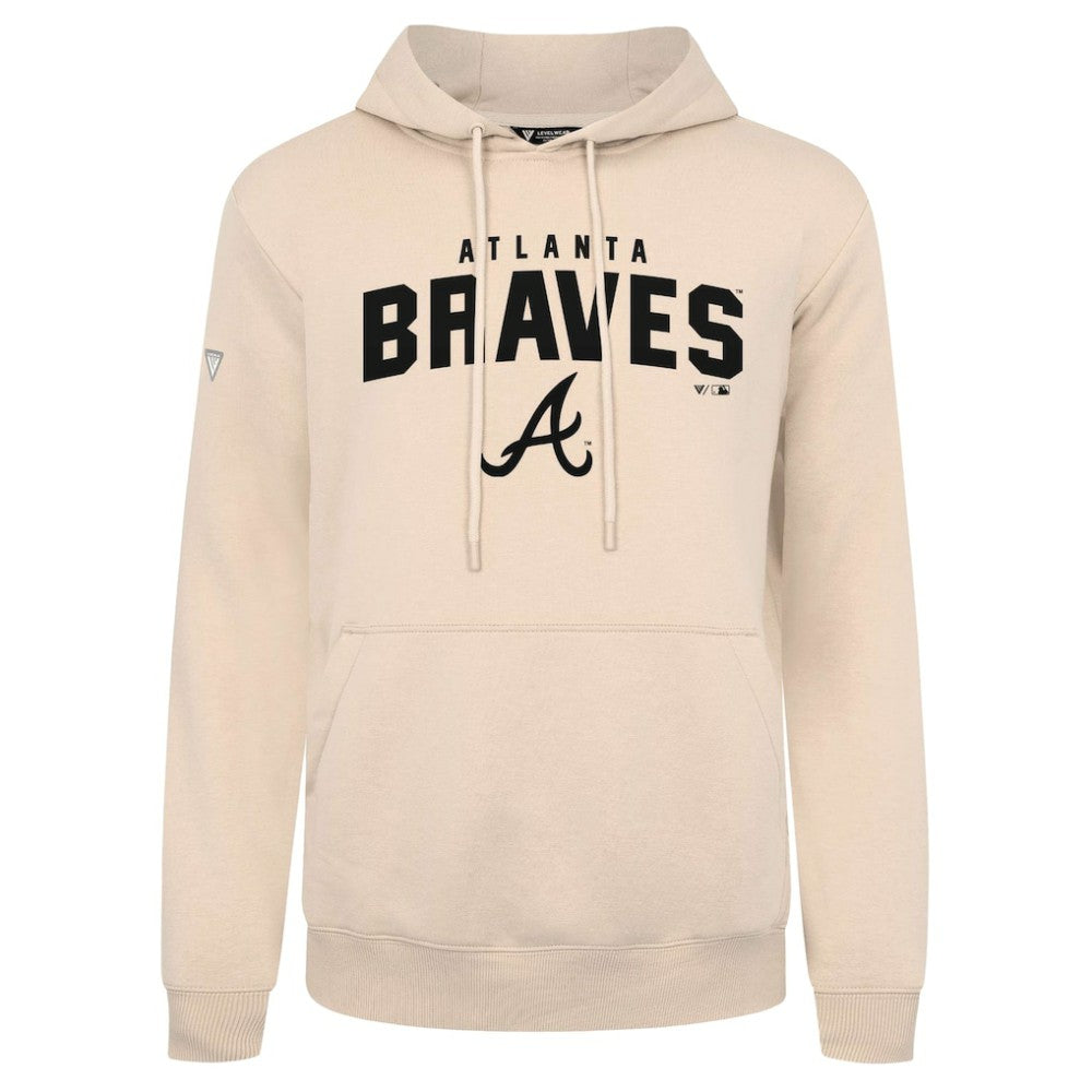 Atlanta Braves Levelwear Podium Team Arch Pullover Hoodie - Khaki - MLB Sale