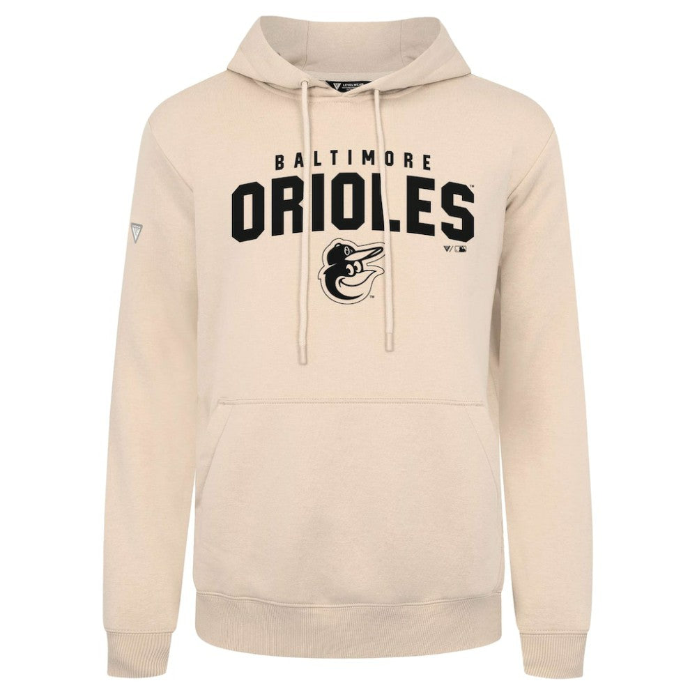Baltimore Orioles Levelwear Podium Team Arch Pullover Hoodie - Khaki - MLB Sale