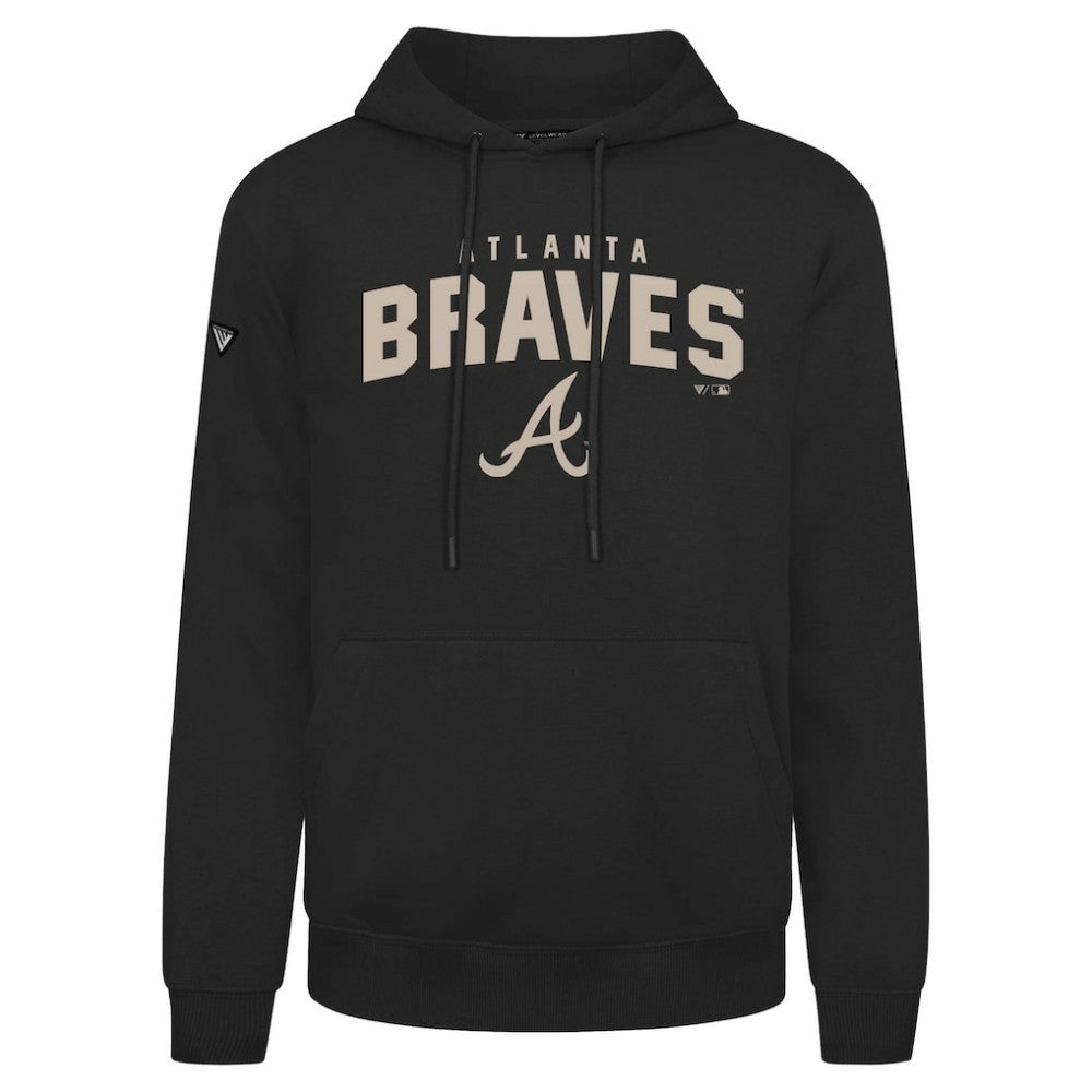Atlanta Braves Levelwear Podium Team Arch Pullover Hoodie - Black - MLB Discount