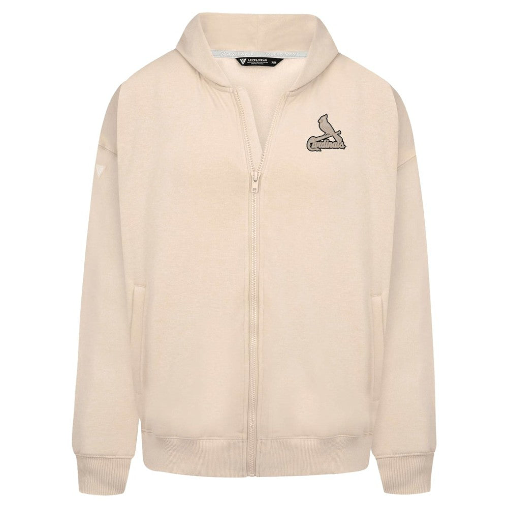 St. Louis Cardinals Levelwear Uphill Oversized Full-Zip Hoodie - Khaki - MLB Online