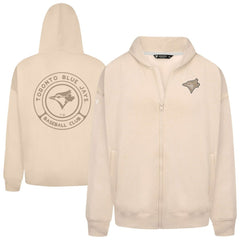 Toronto Blue Jays Levelwear Uphill Oversized Full-Zip Hoodie - Khaki - MLB Sale