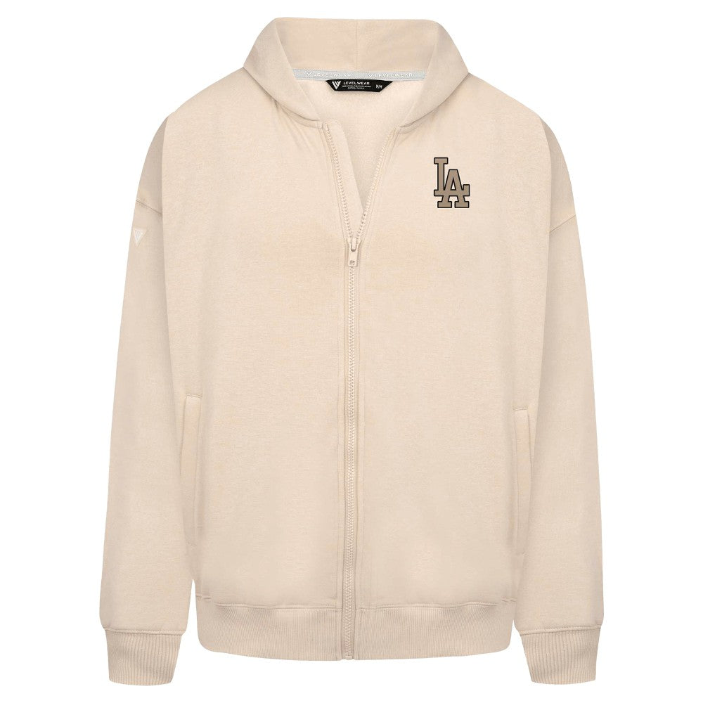Los Angeles Dodgers Levelwear Uphill Oversized Full-Zip Hoodie - Khaki - MLB Online