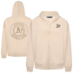 Athletics Levelwear Uphill Oversized Full-Zip Hoodie - Khaki - MLB on Sale