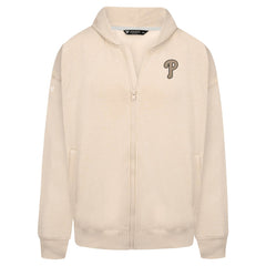 Philadelphia Phillies Levelwear Uphill Oversized Full-Zip Hoodie - Khaki - MLB Lifestyle
