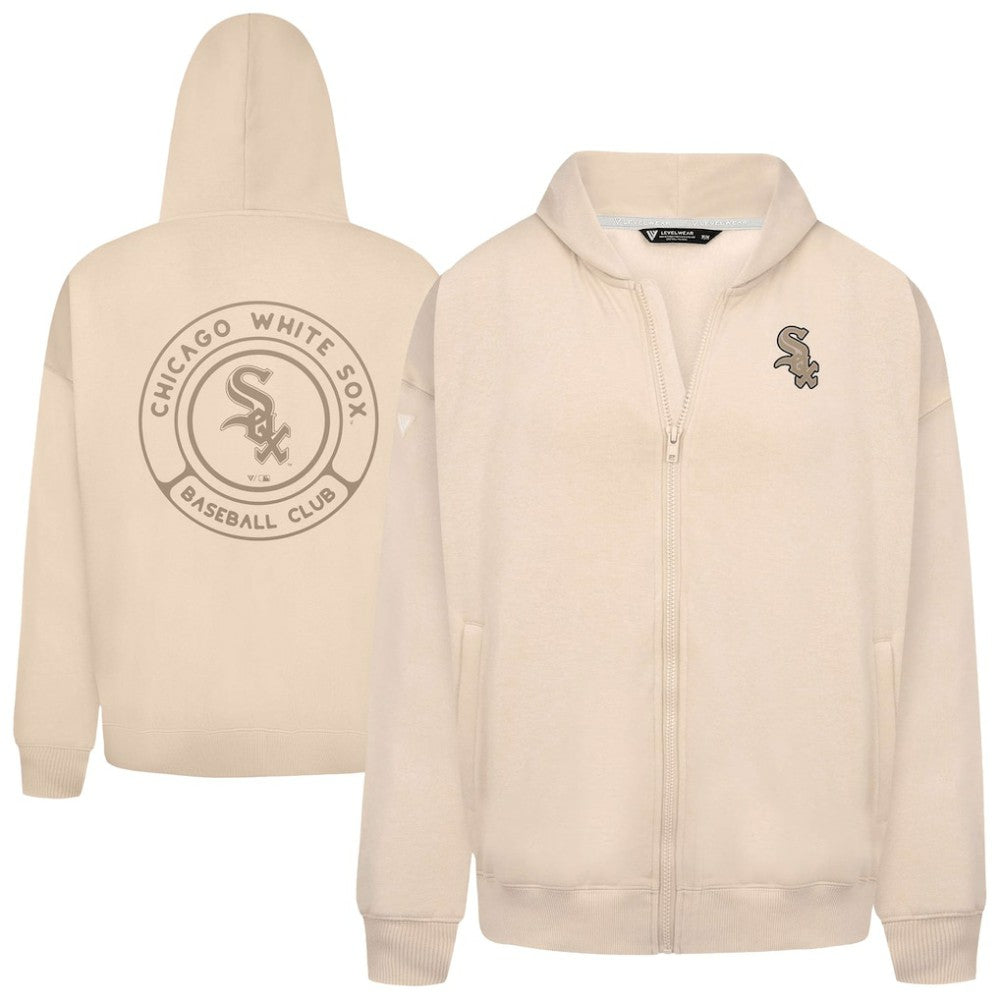 Chicago White Sox Levelwear Uphill Oversized Full-Zip Hoodie - Khaki - MLB on Sale